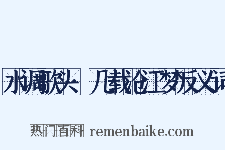 水调歌头·几载沧江梦反义词是什么意思的图片
